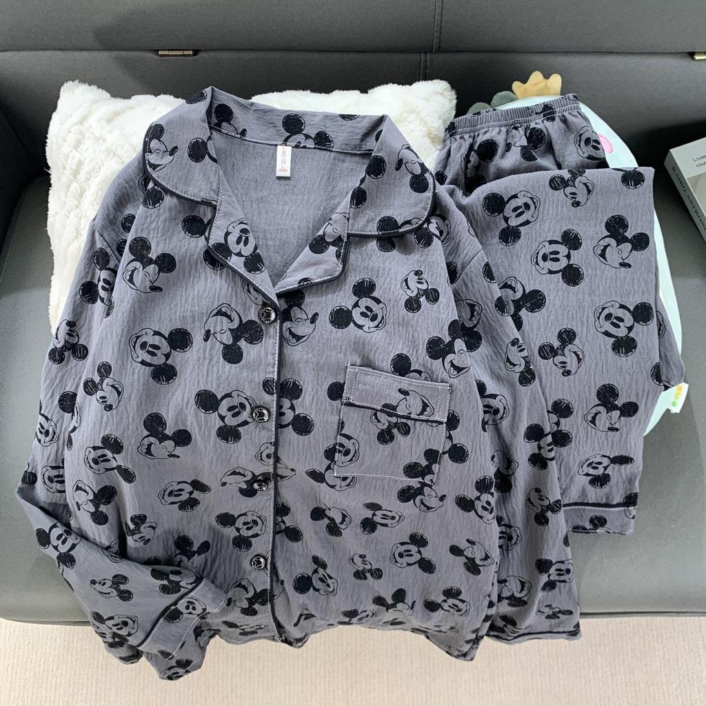 Dámský bavlněný pyžamový set Mickey - Jaro/Podzim Svetr & Dlouhé kalhoty