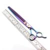 9.0" Gem-Colored Pet Grooming Fishbone Teeth Scissors with Bag