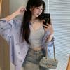 Loose Lazy Style Bow Printing Long-sleeved Shirt Women's Spring and Summer New Design Sense Casual Sunscreen Shirt Top