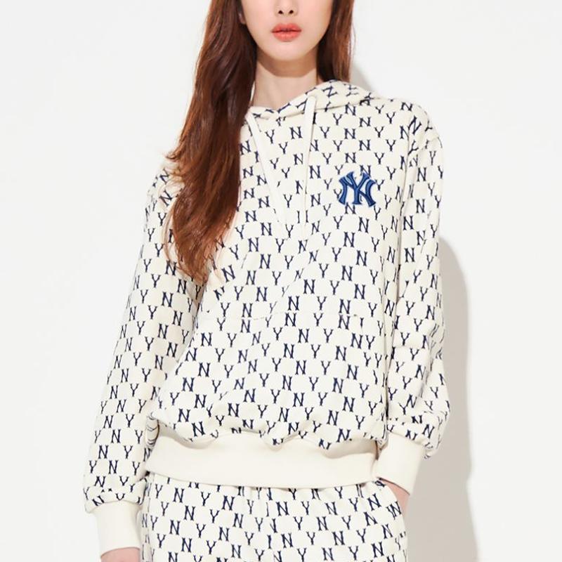 New MLB Old Flower Sweatshirts Unisex Cream 3AHDM0221-50CRS