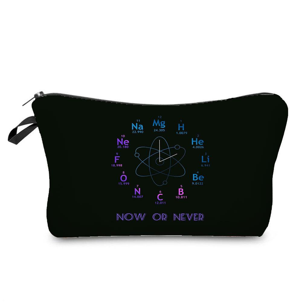 Women Chemical Physics Formulas Print Cosmetic Bag Toiletries Organize Travel Storage Case 6768