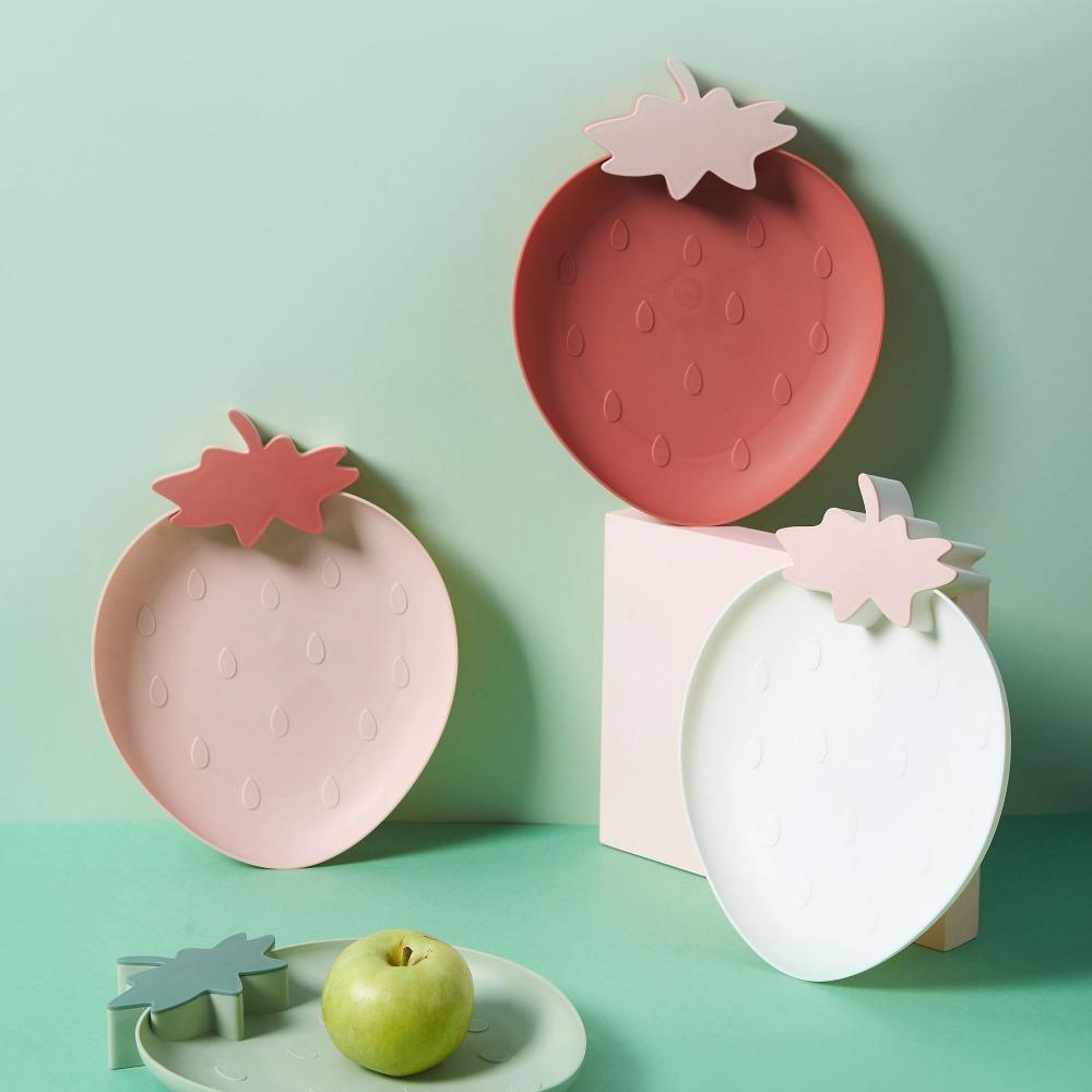 4Pcs Reusable Snack Serving Plate Plastic Food Tray Creative Candy Plate  Kitchen