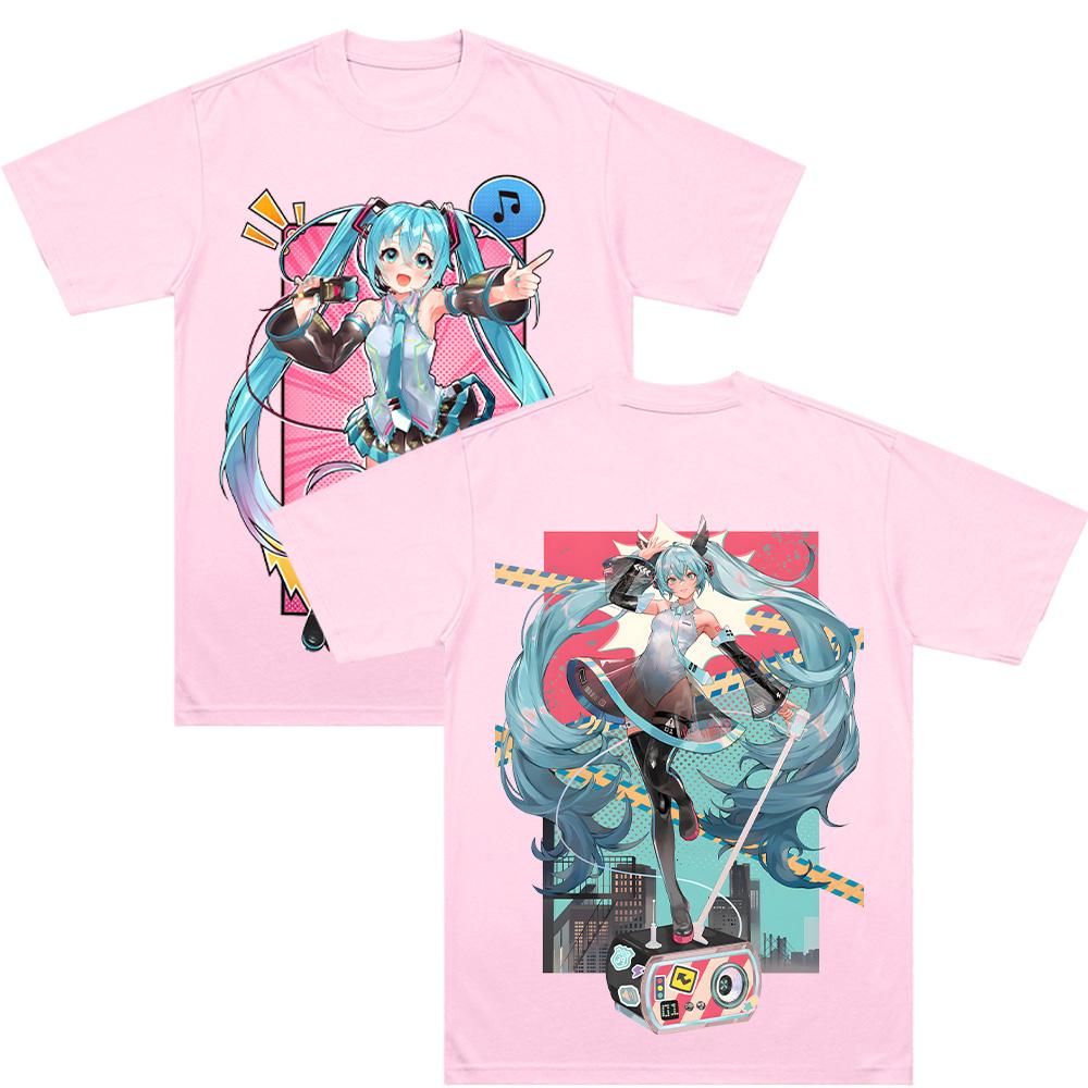 T-shirt Fullgraphic Musicale Hatsune Comic Miku Abbigliamento Uomo Streetwear T-shirt Grafiche Harajuku Donna Kawaii Cotone Comfort T-shirt