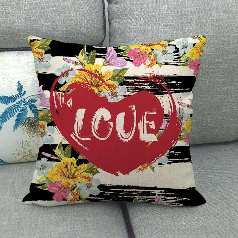 Simple Wave, Star and Rose Pattern Digital Printing Short Plush Pillow Covers for Car Sofa Office Cushion Cover Home Goods
