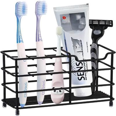 Zahnbürstenhalter für Badezimmer - Rostfreier Metall-Zahnpastahalter-Ständer aus Edelstahl mit multifunktionalen 7 Schlitzen für Elec