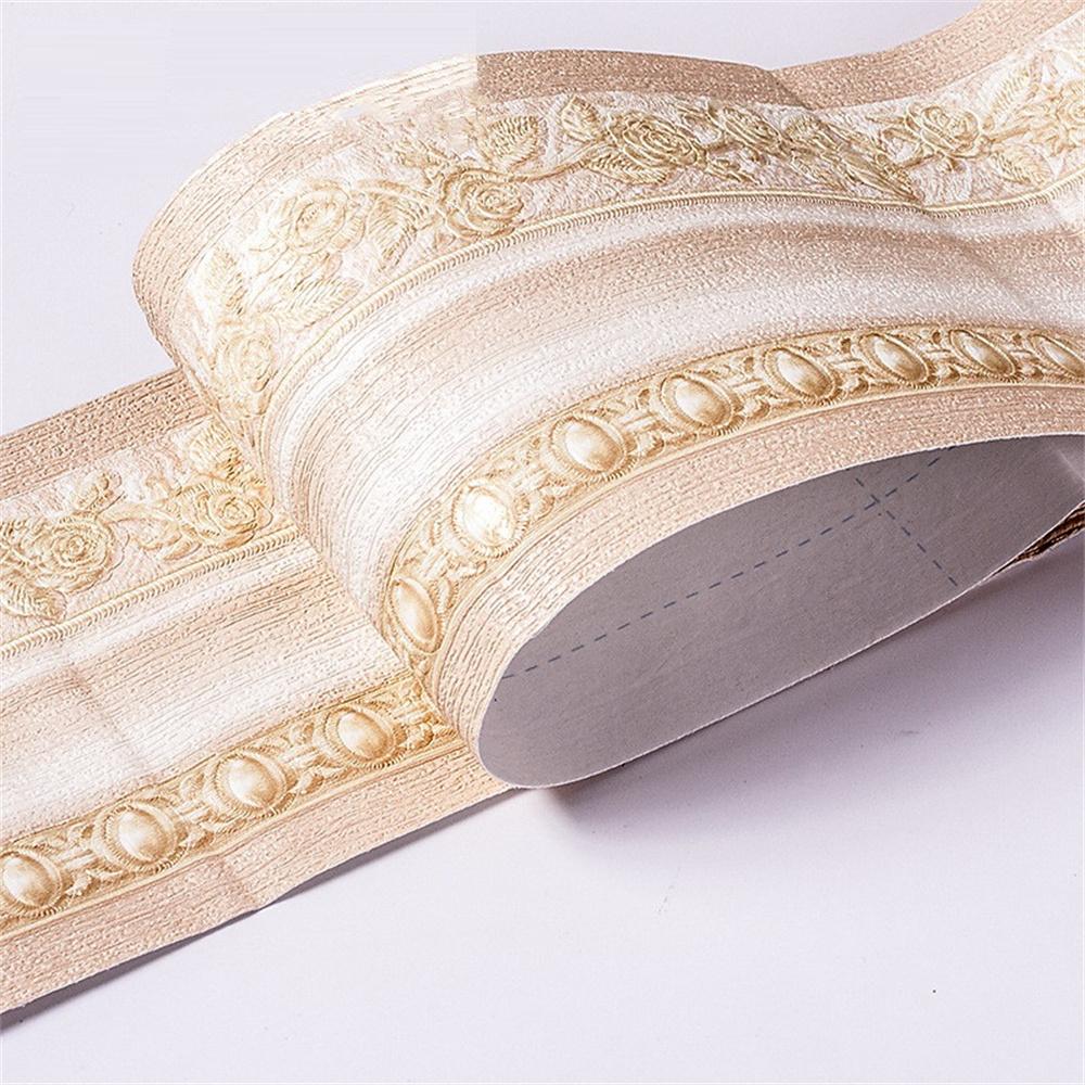 10CM PVC Waterproof Waist Line Wood Marble SelfAdhesive Skirting Line Wallpaper Living Room Decor Vinyl Border Wall Corner Stick