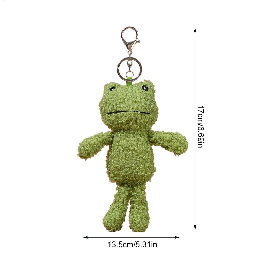 Plush Frog Keychain Cute Stuffed Animal Keyring Bag Charm For Kids Adults Handbag Backpack Accessories Birthday Christmas Gifts