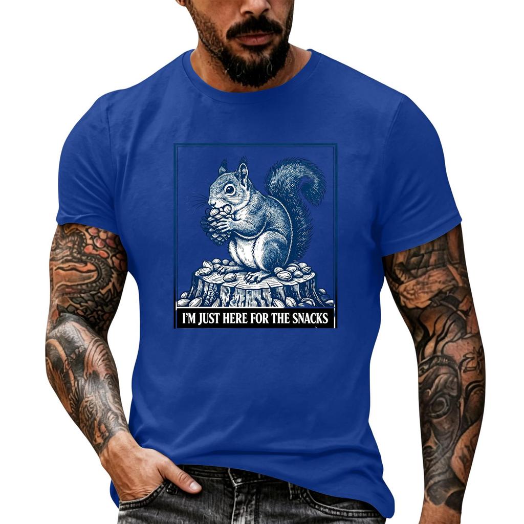 Men's Funny Animal Saying Graphic T-Shirt Retro Print Loose Fit Summer Casual Top