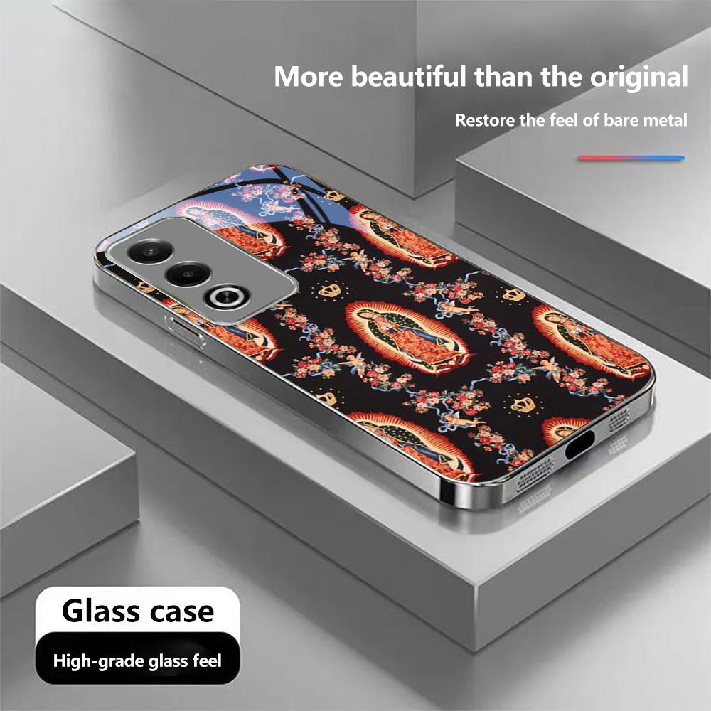 

Чехол для телефона N187 с изображением мексиканского флага и Девы Марии Гваделупской для iPhone 16, 15 Pro, Samsung S24, S23, A54, A35, Redmi Note 13, закаленное стекло с покрытием Infinix Smart 9