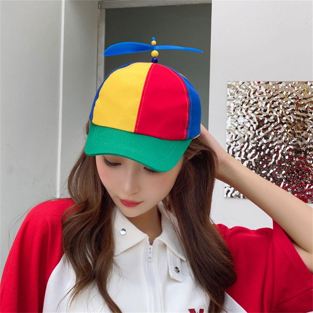 Snapback Bamboo Dragonfly Cap Rainbow Baseball Cap Funny Helicopter Propeller Hat  Birthday Gift