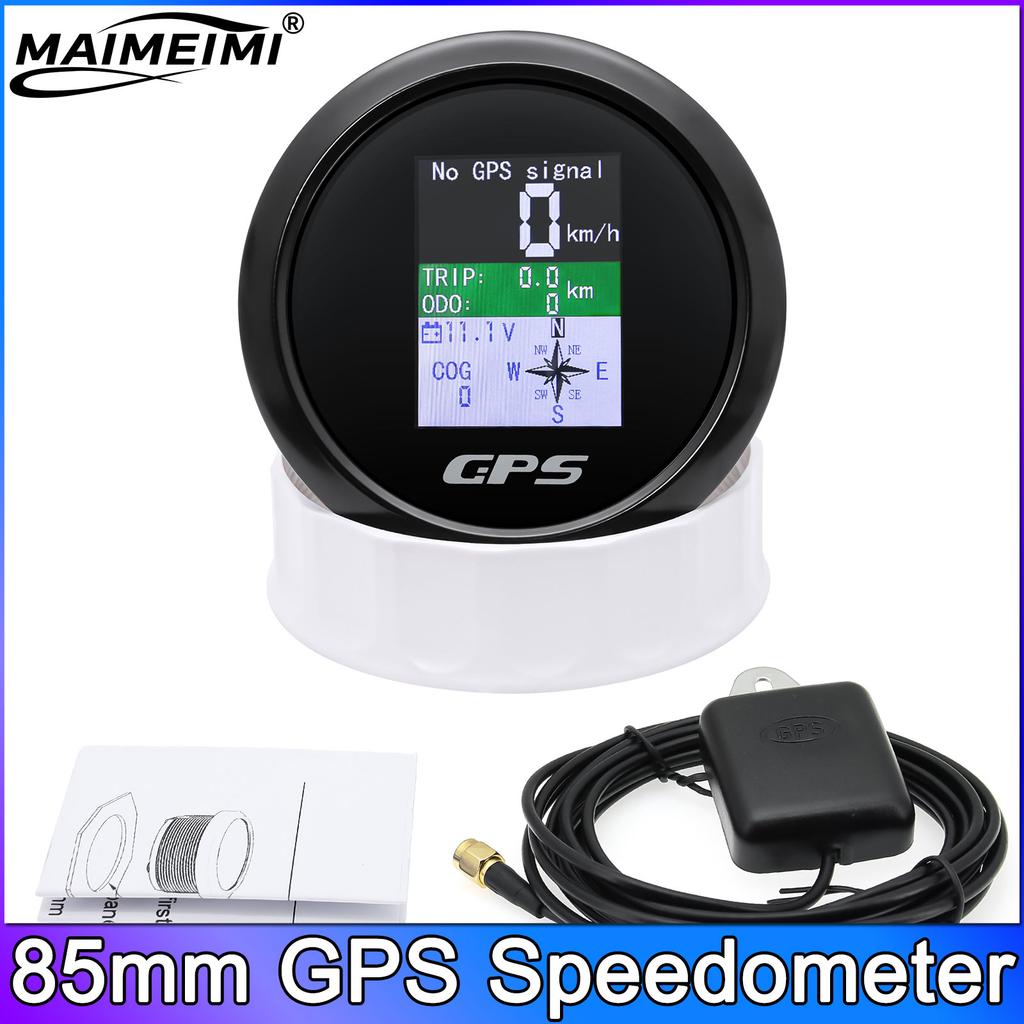 85MM GPS Speedometer Gauge MPH Knots Km/h TFT Screen with GPS Antenna Waterproof Motorcycle Boat Car Truck Speed Gauge Meter