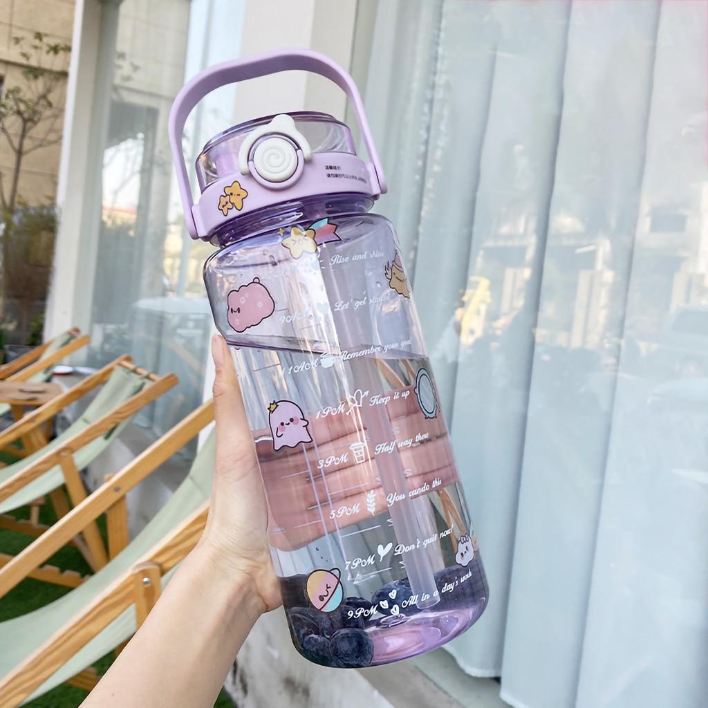 Large Water Bottle 2 Drinking Methods PC PP Material Clear Scale Portable Matte Large Water Jug