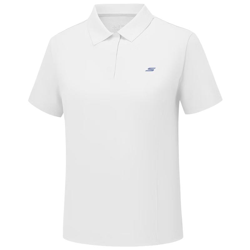 Skechers Women s 2026 Summer Knit Short Sleeve Polo Shirt P226W177 XL ярко-белый