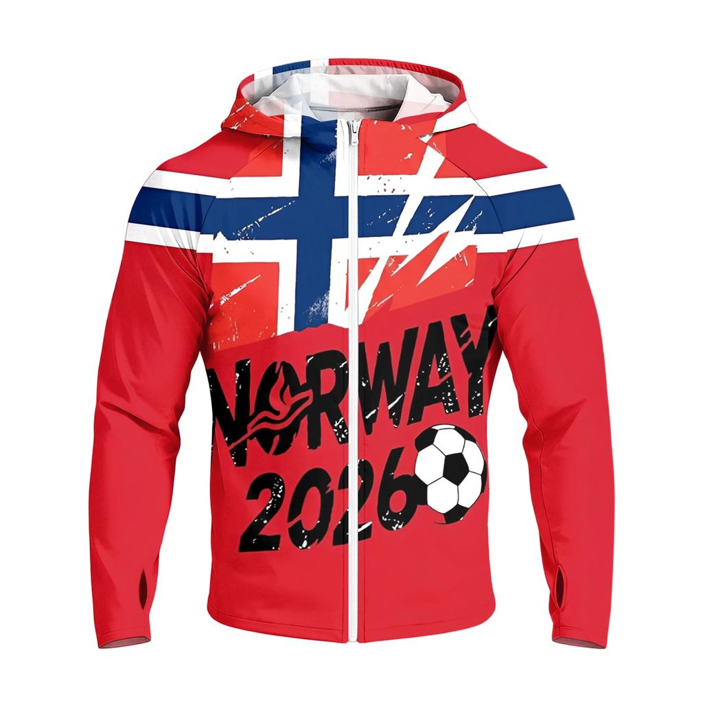 Men's Casual Raglan Sleeve Hooded Long Sleeve Sun Protection Jacket Lightweight Zip Up Soccer Graphic Print Outdoor Windbreaker