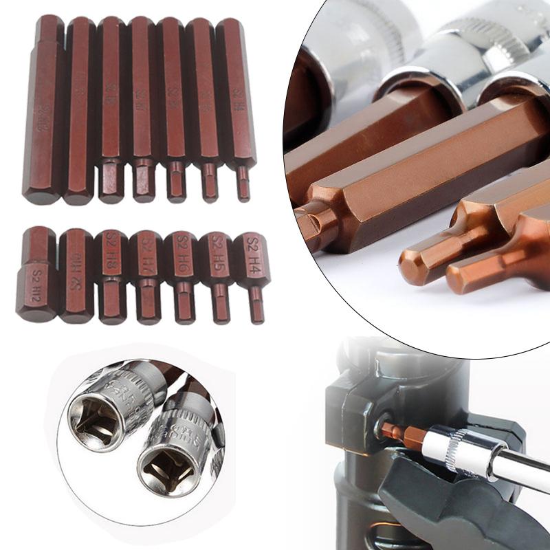 15PCS 1/2‘ Drive Hex Bit Sockets H4/5/6/7/8/10/12 Metric Screwdriver Bit Sockets Hand Tool Socket Joint Hexagonal