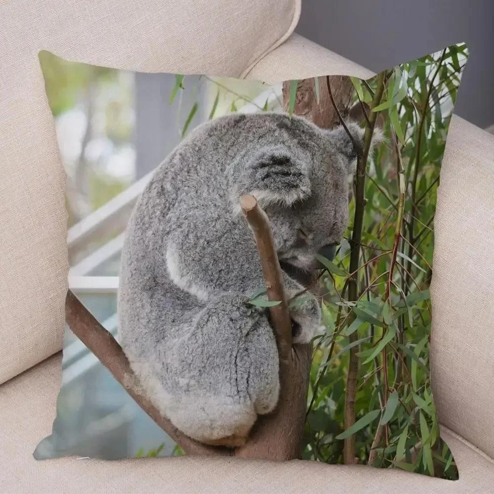 

Cute Australian koala pillowcase modern home bedroom living room sofa cushion cover x peach skin pillowcase 12x12in 30x30cm