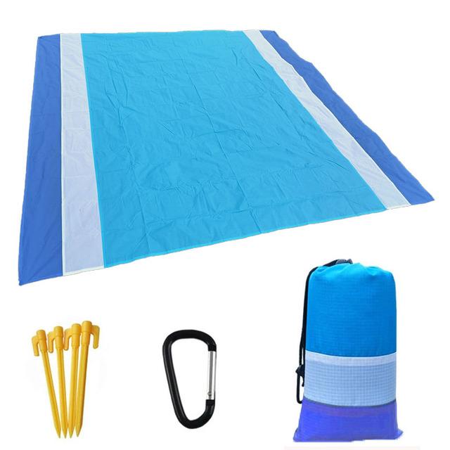 Oversized Beach Towel Mat Sand Free Beach Wind Proof Waterproof Picnic Blankets Beach Mat Oversized Pocket Picnic 4 Anchor