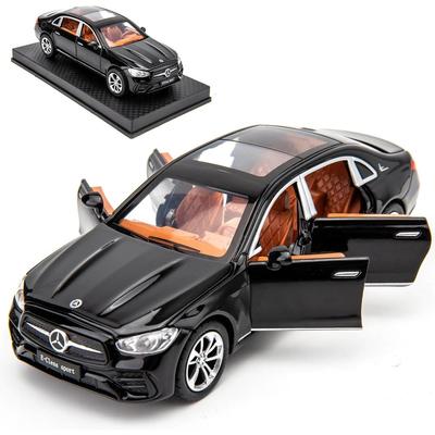 1/32 Escala Benz E300l Modelo de Carro, Liga de Zinco Diecast Colecionável Pull Back Brinquedo Carro com Som e Luz para Crianças Menino Menina Presente