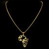 Africa Map Pendant Necklace For Women Men Stainless Steel Gold Silver Color Hollow Animal Nature Life Chain Jewelry Collar Gift