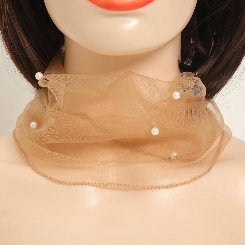 1 Stück Eleganter Transparenter Damen Schal Netz Halsketten Schal Kreis Schal Für Herbst Kleidung Accessoires