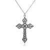 Retro Flower Pattern Cross Necklace: Unique Hip Hop Design