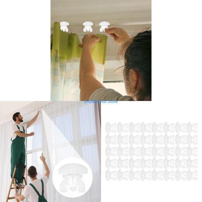 Curtain Rails Stoppers 20/40Pieces White Drapery Track Sliding Gliders Parts D57B