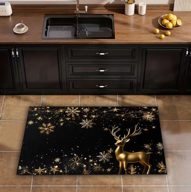 A Welcome Doormat Designed with The Letters' Merry Christmas' Is Living Rooms Bedrooms Kitchens Floor Mats and Christmas Mats