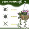 Set of 2 Artificial Silk Azalea Flowers, Hanging Planters with Basket, Faux Plants for Home Indoor Outdoor Decor, Pink and White