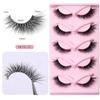 5 Pair Full Strip Cat Eye Fake Lashes 3D Faux Mink Lashes Fluffy L Curl False Eyelashes  Women