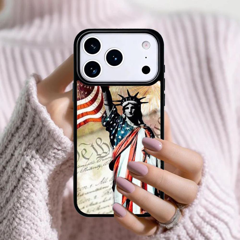 Amerikanische Flagge Freiheitsstatue Handyhülle Für Apple iPhone 17 Air 16E 15 14 Plus 13 12 11 Pro Max Mini Funda Cover