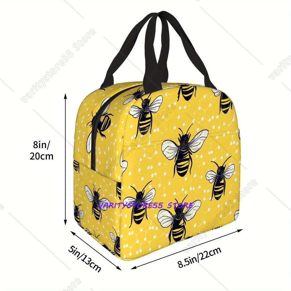 Gelbe Biene Lunchtasche Teenager Isoliert Kühlbox Lunchbox Behälter für Erwachsene Tragetasche Thermoskanne Tragbar Draußen