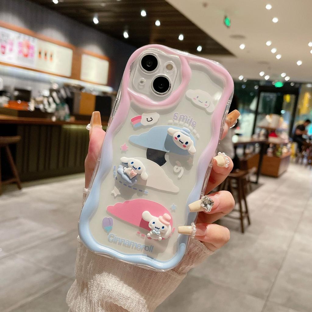 Three dimensional Waves Suitable for IPhone 16 Yugui Dog Mobile Case Apple 13PRO Full Inclusive Cartoon Bear Protection Case
