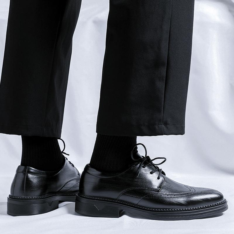Business Casual Men's Shoes  Fashion Man Versatile Shoes Lace Up Men Casual Comfortable Wedding Party Minimalism Office Footwear