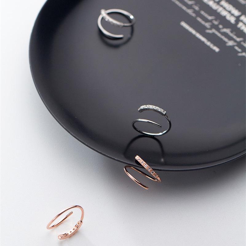 

Gold-Plated S925 Sterling Silver Double-Layer Diamond Earrings - Elegant, Versatile Design 925 Silver