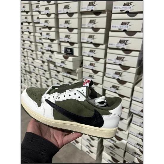 Travis Scott X Air Jordan 1 Low OG ''Medium Olive''  Black Sail Men‘S DM7866-200
