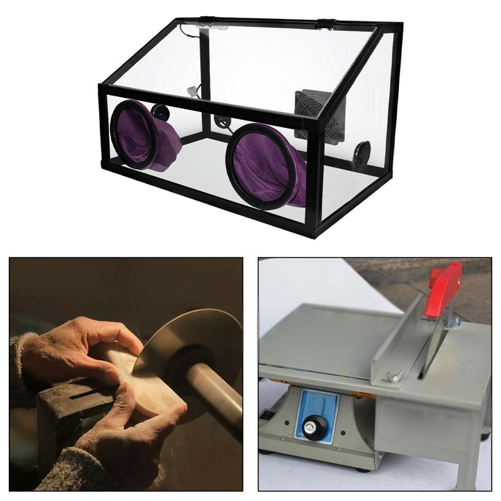 Grinding Dust Hood with Light and Fan Dustproof Box Milling Drilling Dust Cover