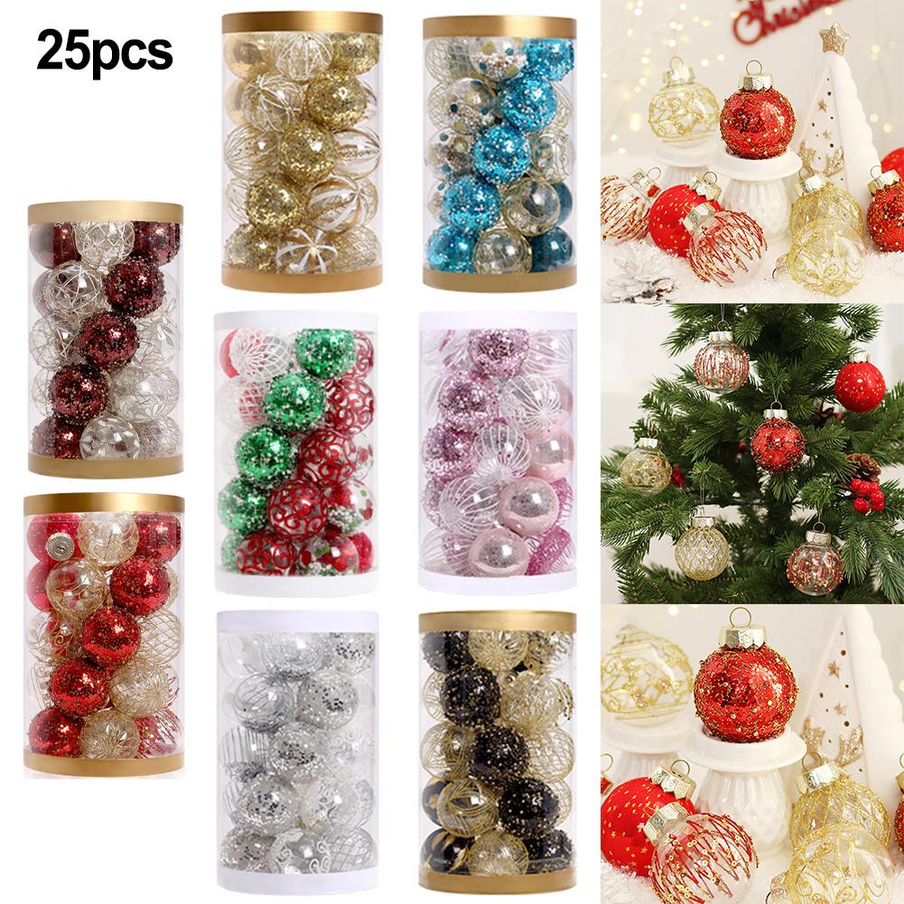 25PCS Christmas Glitter Ball Ornaments Tree Decorations for Holiday Wedding