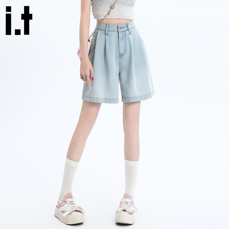 CHOCOOLATEit Women s Light Denim Wide-Leg Shorts M