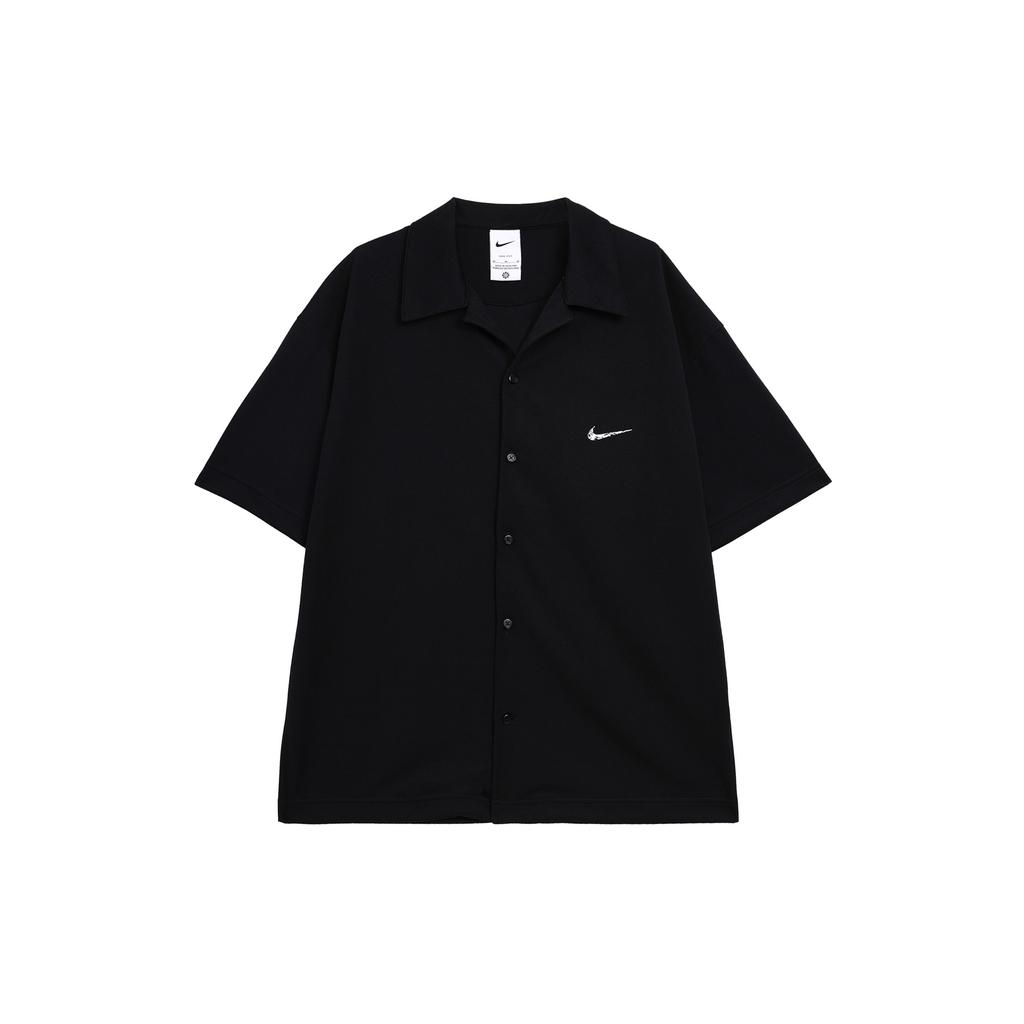 Nike Solid Color Logo Polo Collar Short Sleeve Casual Shirt Men Tops Black FB6985-010