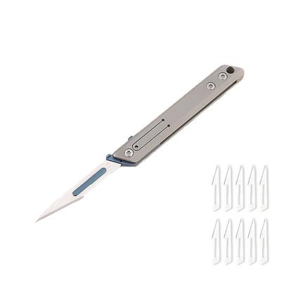 Miniature Craft Cutter Multifunctional Detachable Folding Cutter with 10Pcs Replaceable Heads for Handmade Art Projects