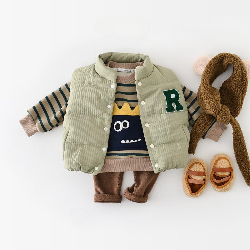 Kinder baumwolle weste herbst und winter Koreanische version weste infant brief bestickt oberbekleidung top baby verdickt weste