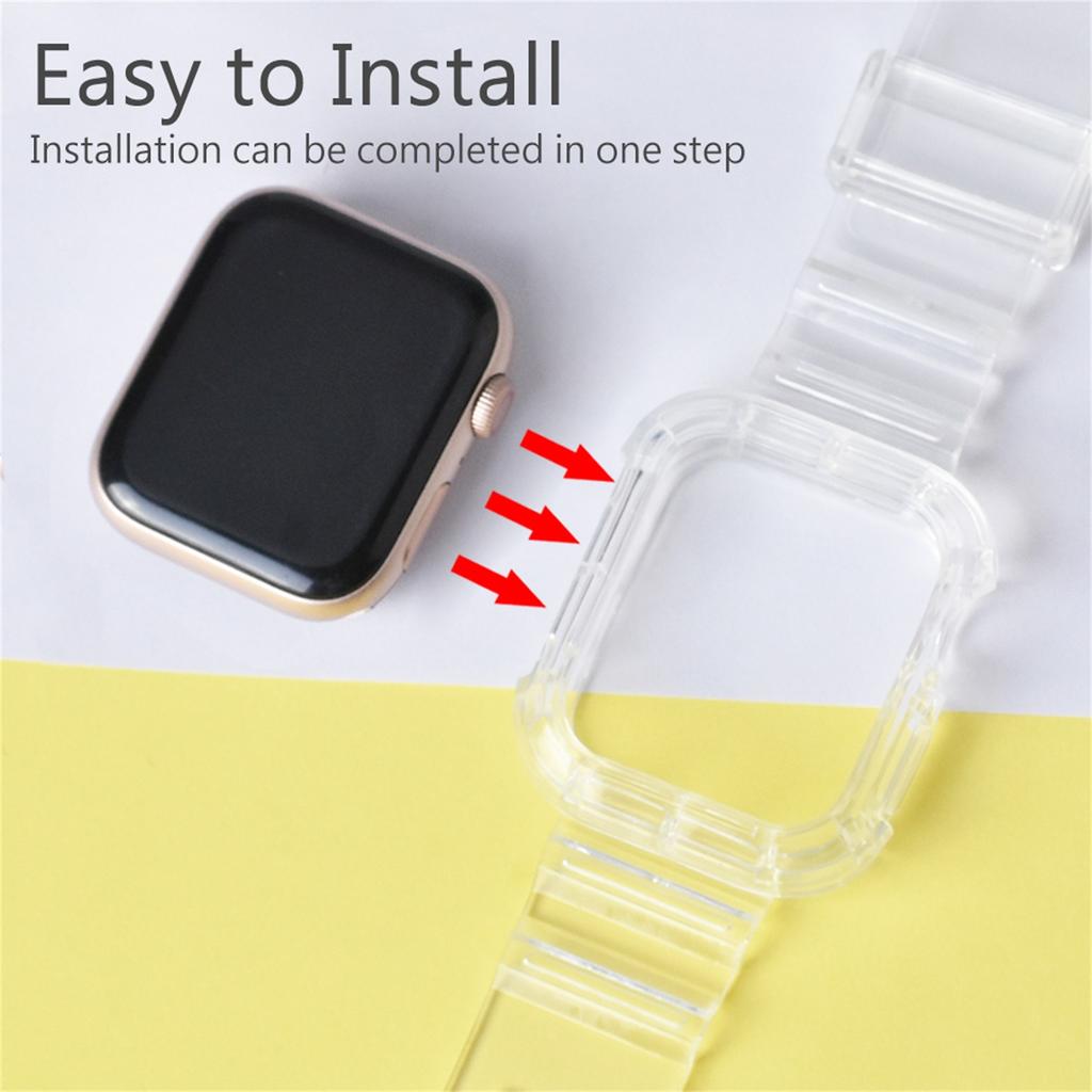 Klassisches transparentes Silikonarmband für Apple Watch Serie 9 8 7 Armband 41mm 45mm 40mm 44mm für iwatch 8 7 6 Se 5 4 3 Armband 38mm 42mm