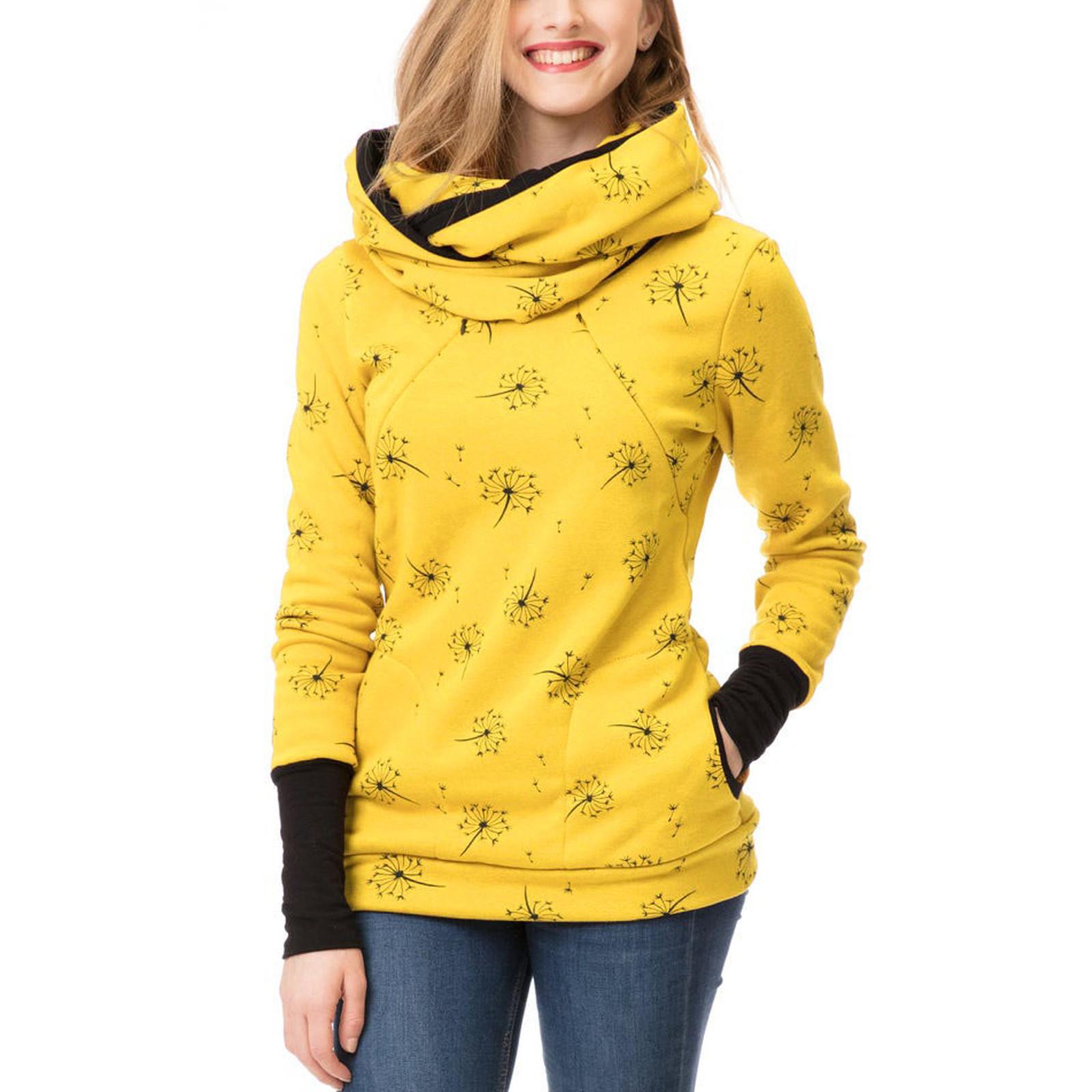 

(проектор)Женская толстовка с капюшоном для беременных, джемпер для кормления грудью, топ L жёлтый