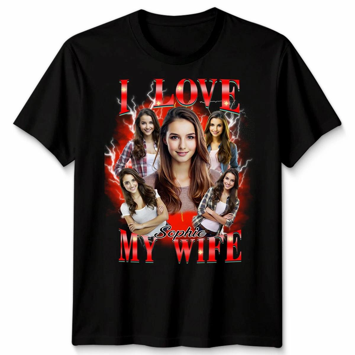 I Love My Wife Husband Shirt Married Couple Anniversary Valentines Day Gift 4XL