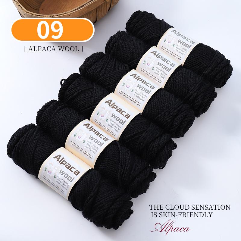 Alpaca Wool Medium Thick Yarn Ball for Hand-Knitted Cardigans, DIY Scarves, and Sweaters