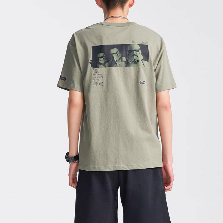 Li Ning X Star Wars Collaboration Back Graphic Printed Short Sleeve T-Shirt Men Tops Green AHSR219-3