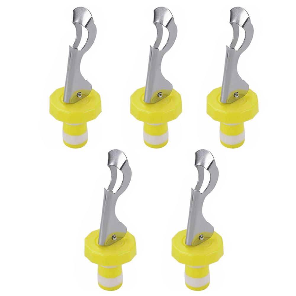 5 Pcs Food-safe Silicone Wine Bottle Stoppers Manual Pressed Sealed Leak Proof Pressurized Corks Reusable Universal Fit