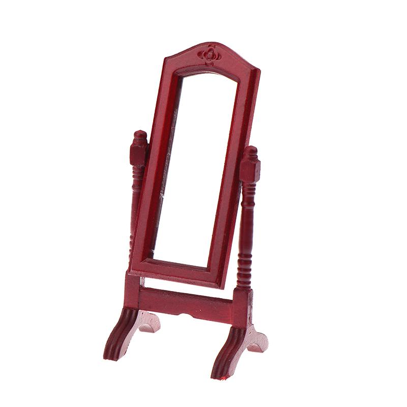 1/12 Puppenhaus Simulation Ankleidespiegel Vertikaler Spiegel Modell Puppenhausmöbel Bodenspiegel Mikro Wohnszene Zubehör