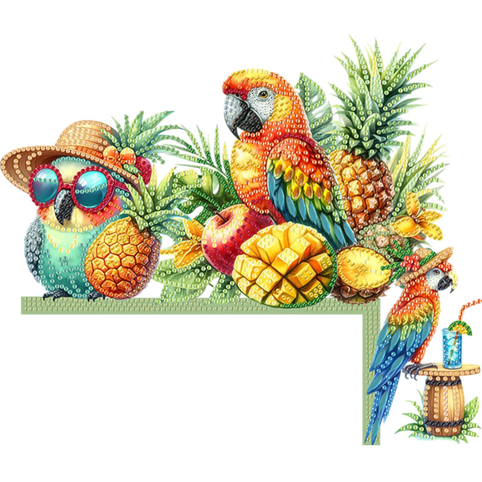 

2D Flat Animal Pattern DIY Diamond Painting Ornaments Kit Door Corner Decor 5D Diamond Painting Art Kit for Wall Window