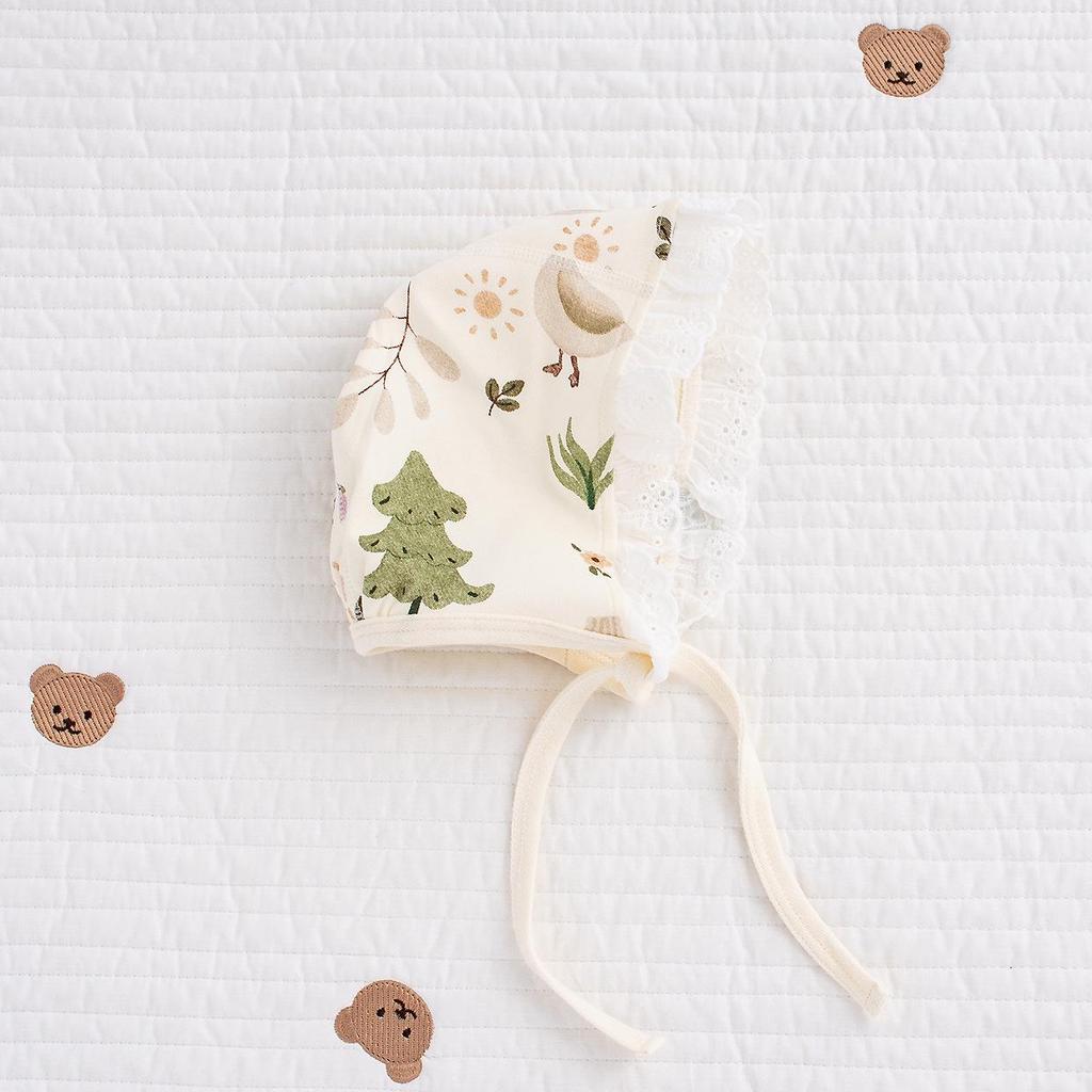 Spring & Autumn Baby Princess Oil Painting Bunny Romper & Lace Hat Set - Cotton & Peter Pan Collar